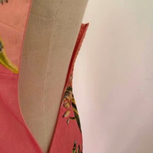 ALEMAIS Papaya floral-print flax midi dress - Picture 5 of 7